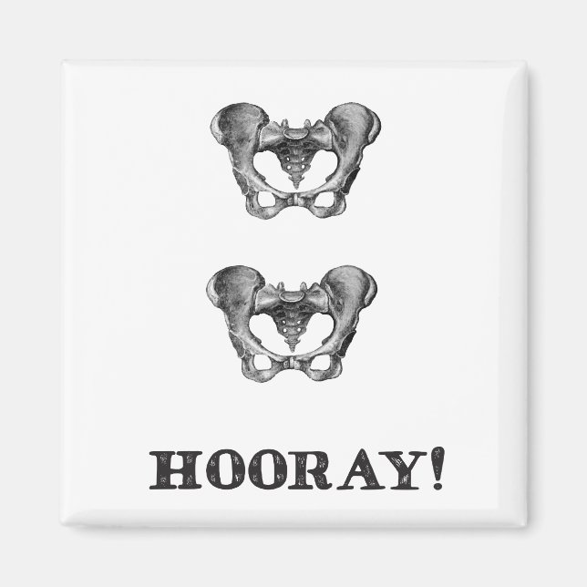 Hip Hip Hooray Anatomy-meddelande Magnet (Framsidan)