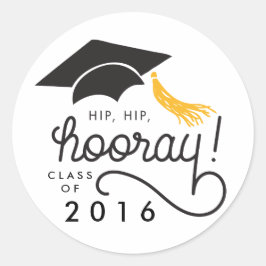 Hip Hip Hooray Class of 202020 Studenten Sticker Runt Klistermärke