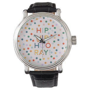 Hip Hip Hooray Födelsedagsfest Gratulerar Armbandsur