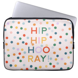 Hip Hip Hooray Födelsedagsfest Gratulerar Laptop Fodral