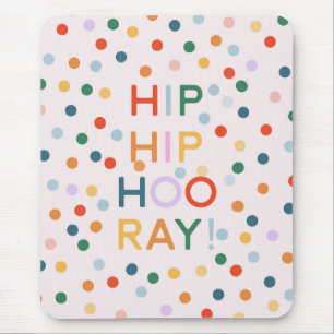 Hip Hip Hooray Födelsedagsfest Gratulerar Musmatta
