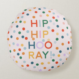 Hip Hip Hooray Födelsedagsfest Gratulerar Rund Kudde