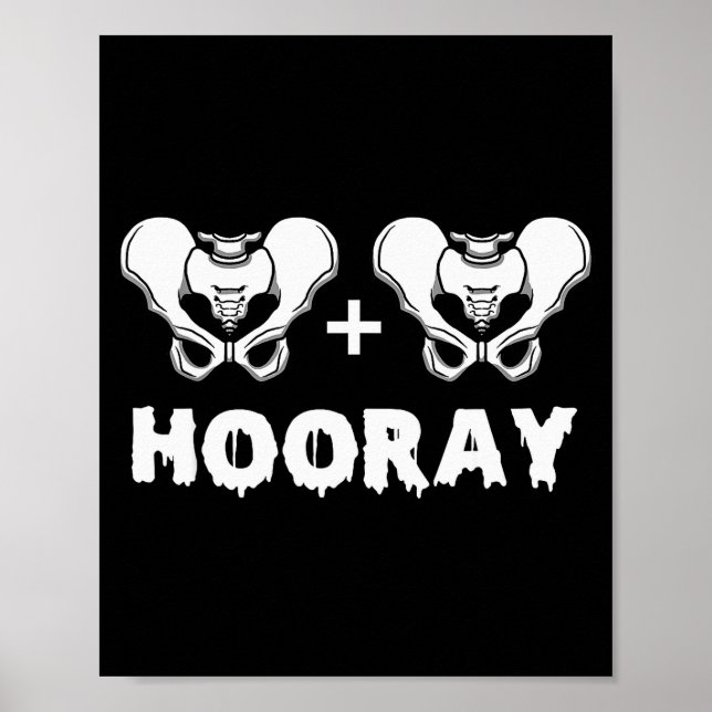 Hip Hip Hooray Funny Anatomy Pun Skeleton Bone  Poster (Framsidan)