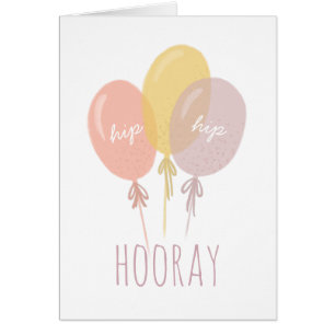 Hip Hip Hooray, Grattis på födelsedagen. Cute-ball Hälsningskort