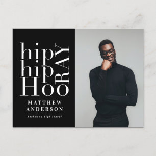 Hip hip hooray photo graduation party invite helg vykort