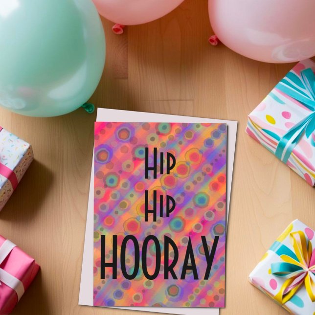 Hip Hip Hooray Roligt Modern vismisk vinkling Kort (Skapare uppladdad)