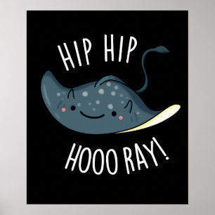 Hip Hip Hurra Rolig Pilrockad Pun Mörk BG Poster