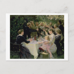 Hip Hip Hurrah! Konstnärernas Party i Skagen, 1888 Inbjudan Vykort