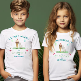 Hip Hippo Hooray Födelsedagsfest T Shirt