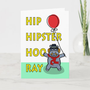 Hip Hipster Hooray Birthday för Friend Kort