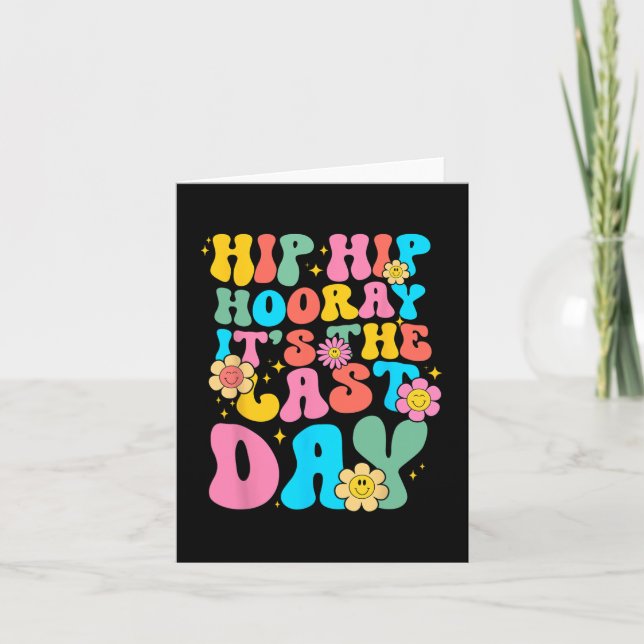 Hip Hooray Det Är Sista Skoldagen Hej Sommar Kvinn Kort (Framsida)