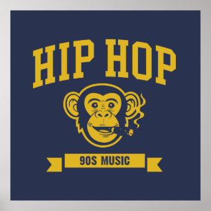 Hip Hop 90-talsmusik Poster
