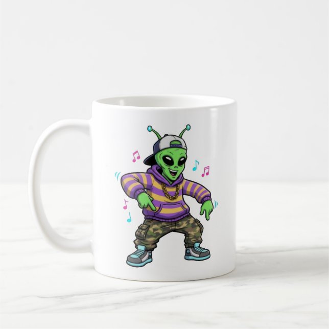 Hip hop Alien Kaffemugg (Vänster)