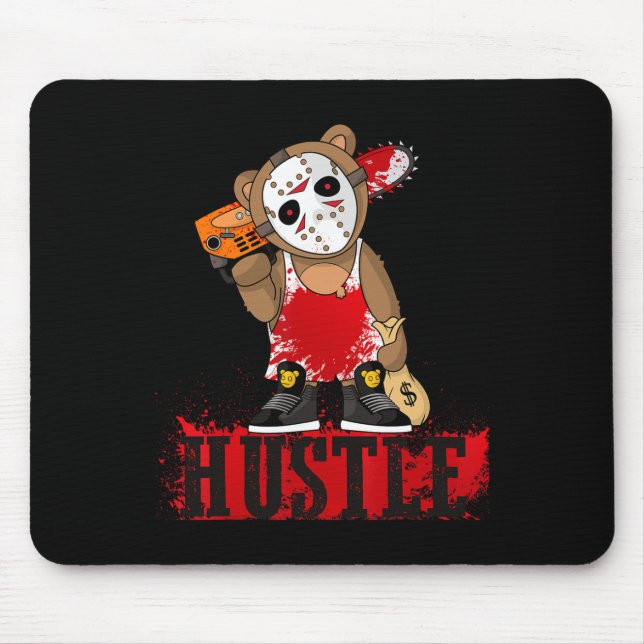 Hip hop Älskare Hockey Mask Nalle Roligt Entrepren Musmatta (Framsidan)