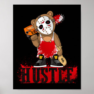 Hip hop Älskare Hockey Mask Nalle Roligt Entrepren Poster