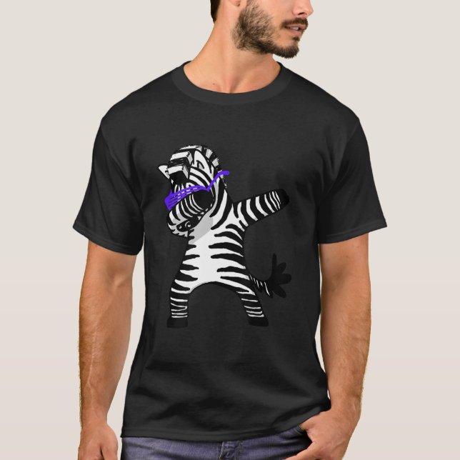 Hip hop Älskare| Skadlig zebradda hip hop lustig T Shirt (Framsida)