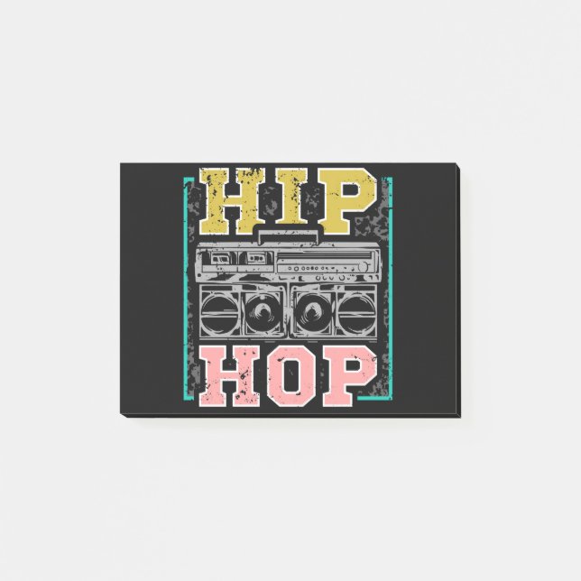 Hip hop Artister Cassettes Old school Rap Post-it Block (Framsida)