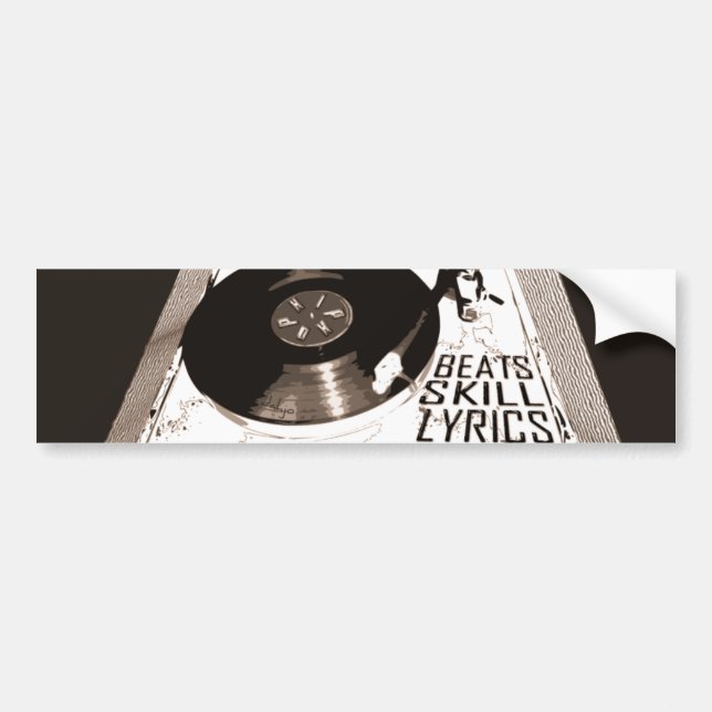 HIP HOP BEATS SKILL LYRICS PÅ TURNTABELLEN BILDEKAL (Framsidan)