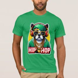 HIP HOP BOSTON TERRIER GRÖNT 6 T SHIRT