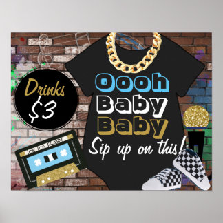 Hip hop {BOY} Baby Shower-Ooh Baby Baby-Pub Poster