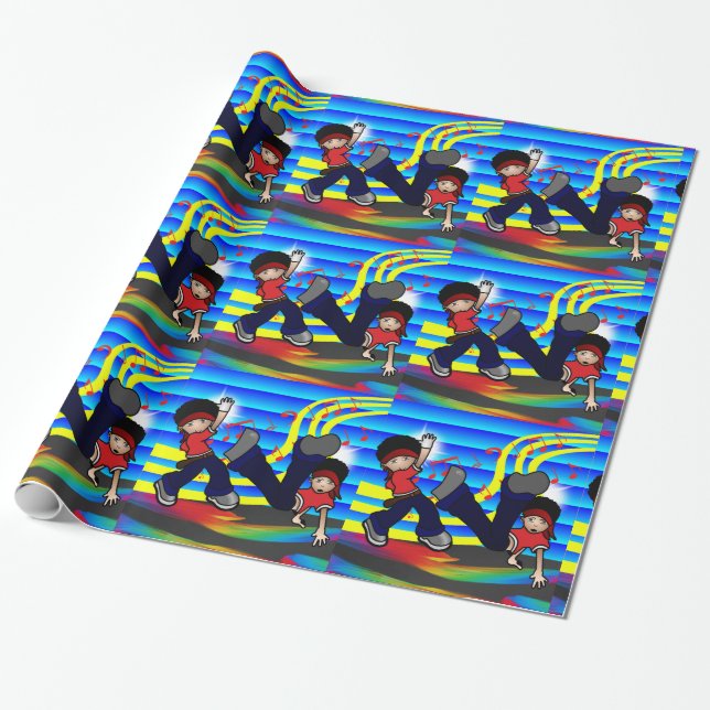 Hip hop Break Dancing 2 barn Presentpapper (Utrullad)