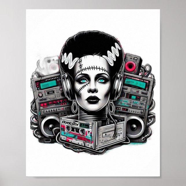 Hip hop Bride of Frankenstein Poster (Framsidan)