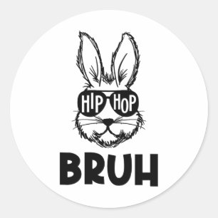 Hip hop Bruh Meme Påskhare Ansikte Sungles Manar B Runt Klistermärke