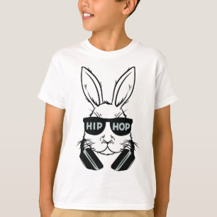 Hip hop Bunny Boy Påsk Rabbit Sunglasses T Shirt