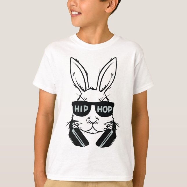 Hip hop Bunny Boy Påsk Rabbit Sunglasses T Shirt (Framsida)