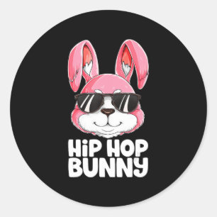 Hip hop Bunny Påsk Boys Girls Kids Manar Rabbit Runt Klistermärke