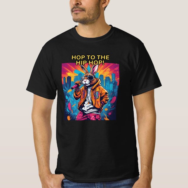 Hip hop Bunny Rapper T Shirt (Framsida)