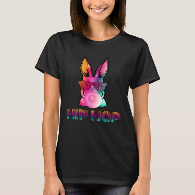 Hip Hop Bunny With Sunglasses Cute Easter  Rabbit  T Shirt (Framsida)