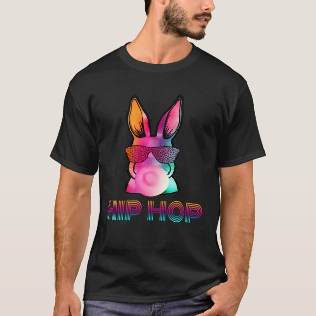 Hip Hop Bunny With Sunglasses Cute Easter  Rabbit  T Shirt (Framsida)