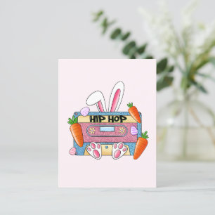 Hip hop Cassette Tape Bunny Vykort