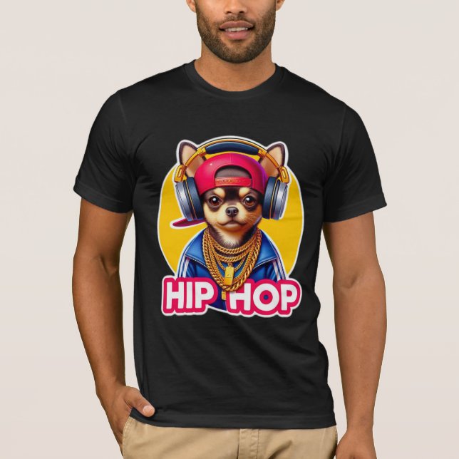 HIP HOP CHIHUAHUA 5 T SHIRT (Framsida)