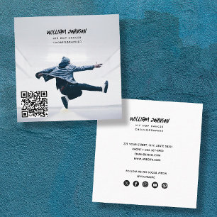 Hip hop Choreograf Photo QR Code Social Media Fyrkantigt Visitkort
