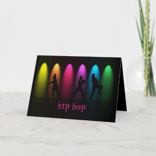 Hip hop Dance Girls på hälsningskort för scenen Kort