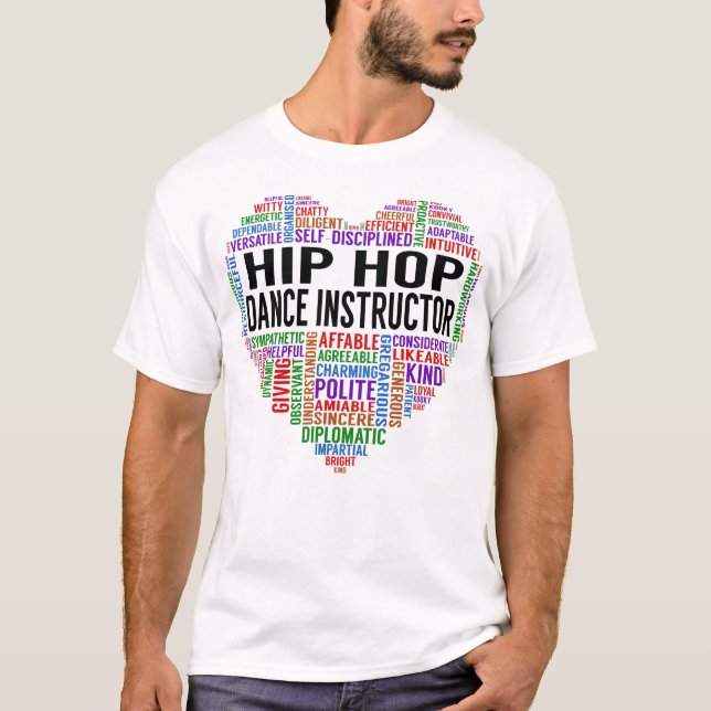 hip hop Dance Instructor Heart T Shirt (Framsida)