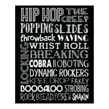Hip hop Dance Tunnelbanan Art Poster