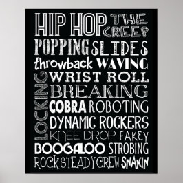 Hip hop Dance Tunnelbanan Art Poster