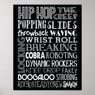 Hip hop Dance Tunnelbanan Art Poster