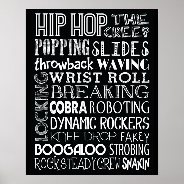 Hip hop Dance Tunnelbanan Art Poster (Framsidan)