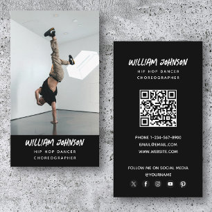 Hip hop Dancer Modern Photo Social Media QR-kod Visitkort