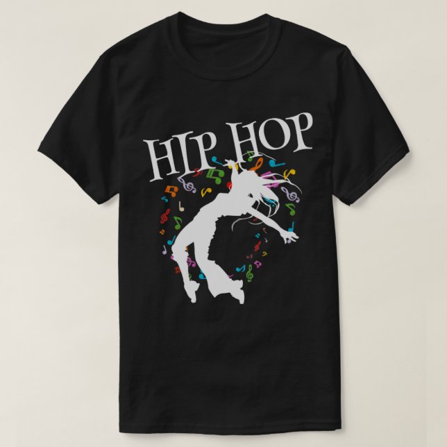 Hip hop Dancer Musik noter T Shirt (Design framsida)