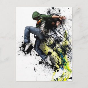 Hip hop dancer vykort