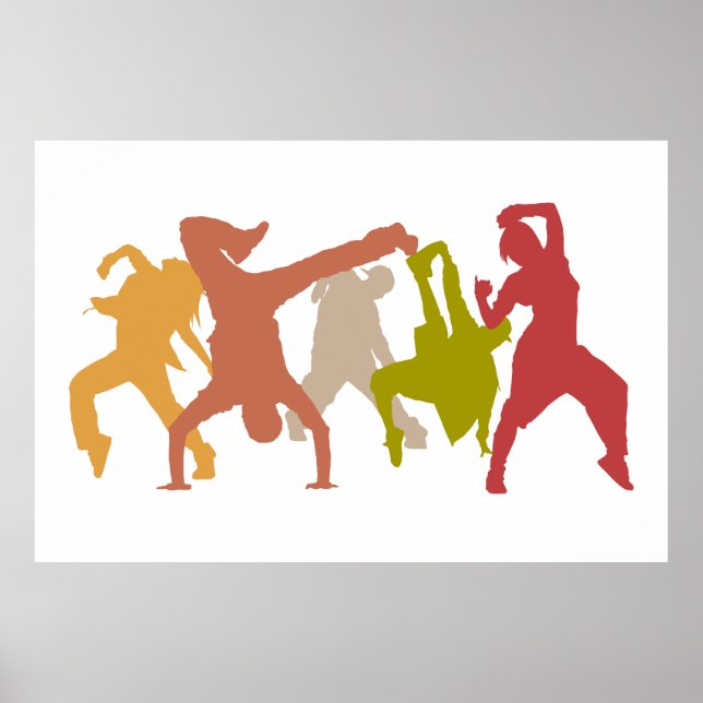 Hip hop Dancers Illustration Poster (Framsidan)