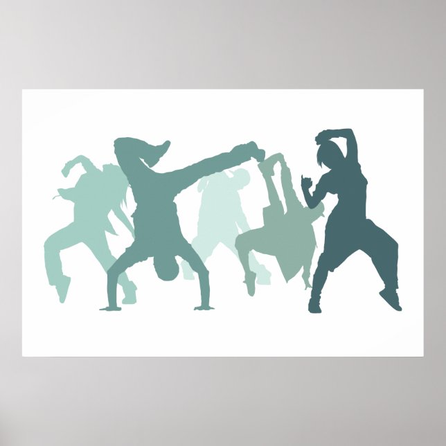 Hip hop Dancers Illustration Poster (Framsidan)