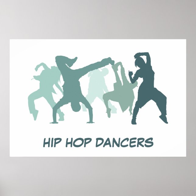 Hip hop Dancers Illustration Poster (Framsidan)