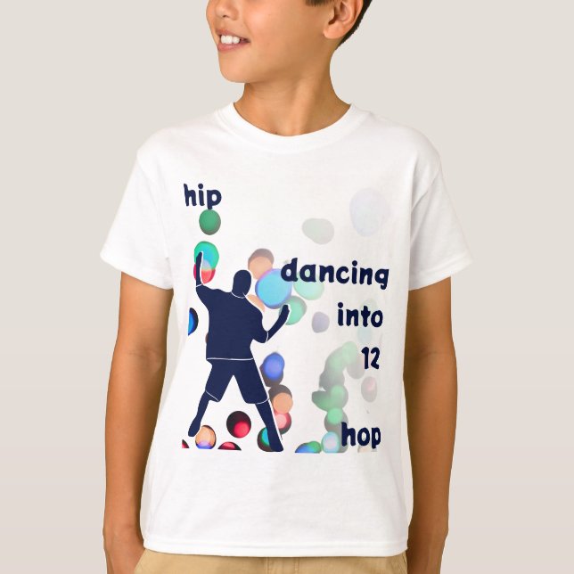 Hip hop Dancing Into 12:e Birthday T Shirt (Framsida)