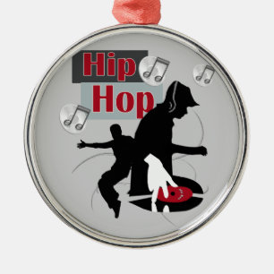 Hip hop dansar med DJ-ornament Julgransprydnad Metall